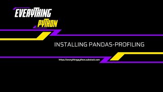 pandas-profiling installation (In a virtual environment)