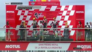 Andre is living the dream by taking part of the #Moto3 podium ceremony thanks to @motul argentina Gp