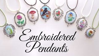 Create Your Own Embroidered Pendants for Unique Handmade Gifts ✨ Hand Embroidered Jewelry Tutorial