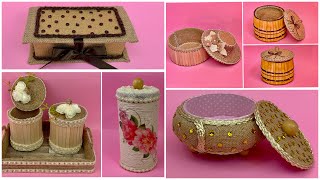 6 Diy Jute Craft Ideas/ Jute Jewellery organizer/ ٦ منظمات من الخيش / أفكار من الخيش