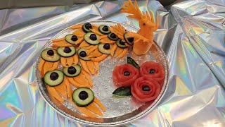 #Art #VegetableCarving #Peacockcarrot #diy #PartyGarnishing #Sankeerthana World