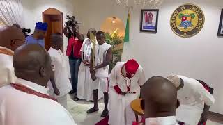 OBA OF BENIN VISITS GOVERNOR OF LAGOS STATE -  GOV. SANWO - OLU.