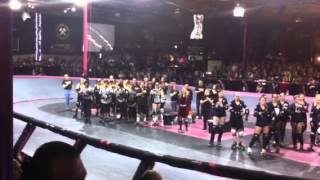 Rachel Staples sings the National Anthem at LA Derby Dolls game 2-12-11