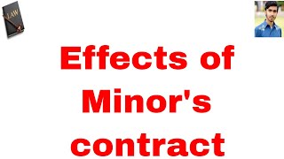 Effects of minor's contract in hindi and urdu or contract act part 17