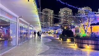 4K, Gibraltar Ocean Village Night Walk, December 2023