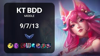 KT Bdd Ahri vs Zoe MIDDLE - KR DIAMOND Patch 14.22