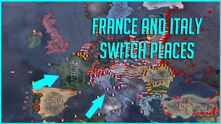 What if France and Italy Switched Places? HOI4 -  Hearts of Iron 4 Timelapse