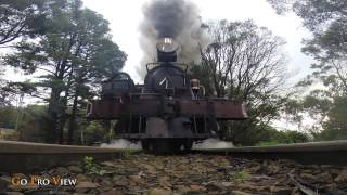 [GoPro View] Australian Steam Trains: Puffing Billy 12A storms Pinnocks Cutting