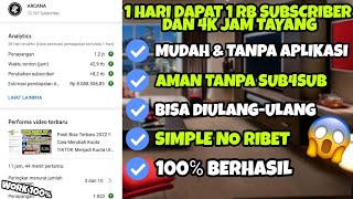 TERBARU 2022 !!😱 Cara Dapat 1000 SUBSCRIBER DALAM 1 HARI - Cara Menambah Subscriber Permanen & Aman