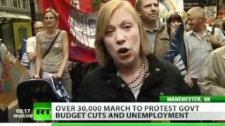 Manchester March/ Over 30,000 protest UK govt cuts push.mp4