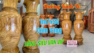 Lộc Bình Vân Siêu Vip Gỗ Cẩm Vàng 1m7x54