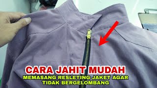 cara menjahit pasang resleting jaket bolak balik agar tidak bergelombang