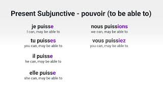 What Is the Present Subjunctive of 'pouvoir' ('to be able to') in French?