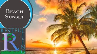 Beach Sunset | Ocean Waves White Noise | Gentle Sunrise to Wake Peacefully | 10 Hours