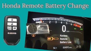 2018 Honda CRV How to Change Keyless Remote Battery