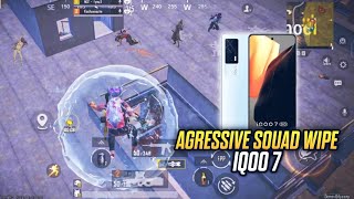 AGRESSIVE SQUAD WIPE 🔥 IQOO 7 90 FPS ANDROID PLAYER IN PUBG / BGMI TEST 2024 ⚡