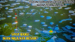 Pemancing Hoki,,!! Diserbu Gerombolan ikan nila monster - kedua tegek nyaris jadi korban