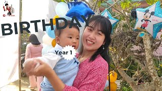 Joshua's first birthday celebration