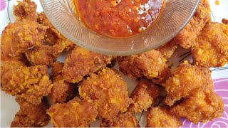 KFC style chicken popcorn | Homemade crispy chicken popcorn recipe | Ruchira