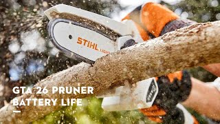 How Long is the Battery Life on the STIHL GTA 26 Cordless Pruner? | STIHL AS Battery | STIHL GB