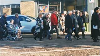 The Royal British Legion heading to the War Memorial in Whittlesey Town Centre for Remembrance Day.