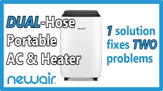 Multi-functional NewAir DUAL HOSE Portable AC & Heater 14,000 BTU (NAC14KWHD3)