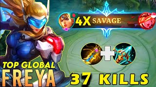 4 SAVAGE IN 10 MINUTES😈 UNKILLABLE FREYA🤫 | NEW BUILD SAVAGE GAMEPLAY | FREYA BEST BUILD