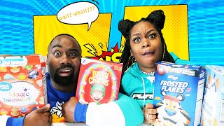 OFF BRAND CEREAL VS. NAME BRAND CEREAL CHALLENGE ‼️ (BLIND TASTE TEST)