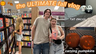 THE ULTIMATE FALL VLOG 🍂| bookstores, carving pumpkins, target, decorating my room