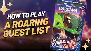 How to Play! 🟢⚪ A Roaring Guest List Starter Deck Strategy | Disney Lorcana Shimmering Skies