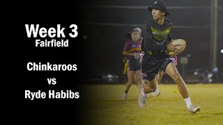 Chinkaroos vs Ryde Habibs - Fairfield Wednesday Oztag - Week 3