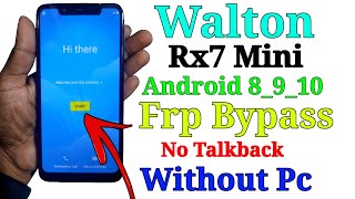 Walton Primo Rx7 Mini Frp Bypass /Android 9.0 Google account bypass,/Without Pc