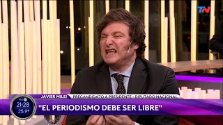 "En mi presidencia voy a eliminar la pauta oficial a periodistas" Javier Milei en TN- 11/04/23