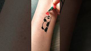 DIY | cute panda love tattoo.....#tattoo #viral #trending #temporarytattoo #kungfupanda