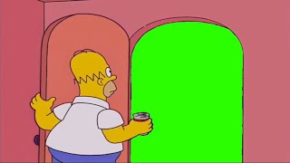 Homer opens door. (Green Screen)