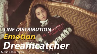 Dreamcatcher - Emotion (소원 하나) | Line Distribution (Color Coded)