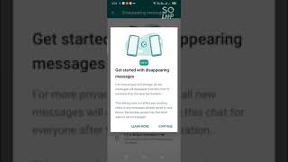 watsapp..How to turn disappearing messages on or off