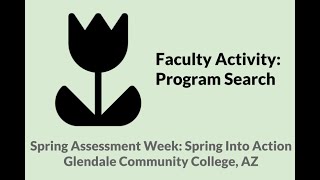 Faculty Activity: Academic Program Search