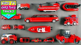 Learn Vehicles Names with Red Color Toys For kids