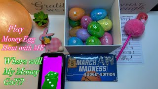 MARCH MADNESS MONEY Challenge Springtime Egg Hunt Stuffing Game🐣| Play with Me🎲🎲|CASH ENVELOPES