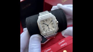 Unboxing Video | Santos de Cartier Watch Medium model, steel diamonds