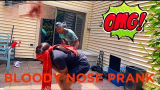 BLOODY NOSE PRANK ON HUSBAND!! HE ALMOST CALLED THE AMBULANCE!!