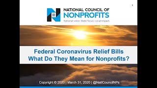 Federal COVID-19 Legislation: What do they mean for nonprofits?