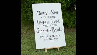 Personalised 'Choose a Seat Not a Side' Wedding Sign - Product Snippet