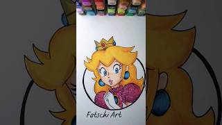 Drawing Peach from Super Mario #shorts #peaches #bowser #drawing