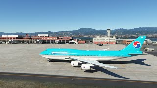 Boeing 747-8i, Korea Air, arrival in Nagasaki, Japan 🇯🇵 MSFS 2020￼