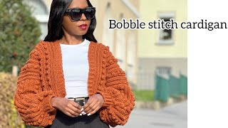 Crochet bobble cardigan process #shorts #crochet