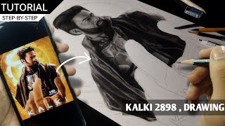 Drawing Kalki 2898 , Prabhas Drawing / Smooth Shading Drawing | STEP-BY-STEP , Tutorial