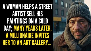 WOMAN HELPS A STREET ARTIST, AND A MILLIONAIRE BRINGS A SURPRISE YEARS LATER...