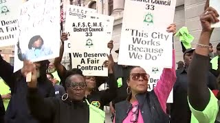 Philadelphia's largest city workers union votes to authorize strike; no walkout at this time